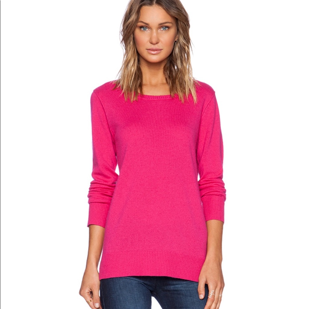 HOT PINK Long Sleeve Pullover Sweater